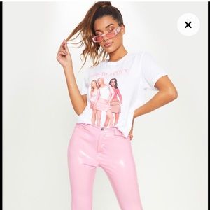 Candy Pink Vinyl Skinny Trouser